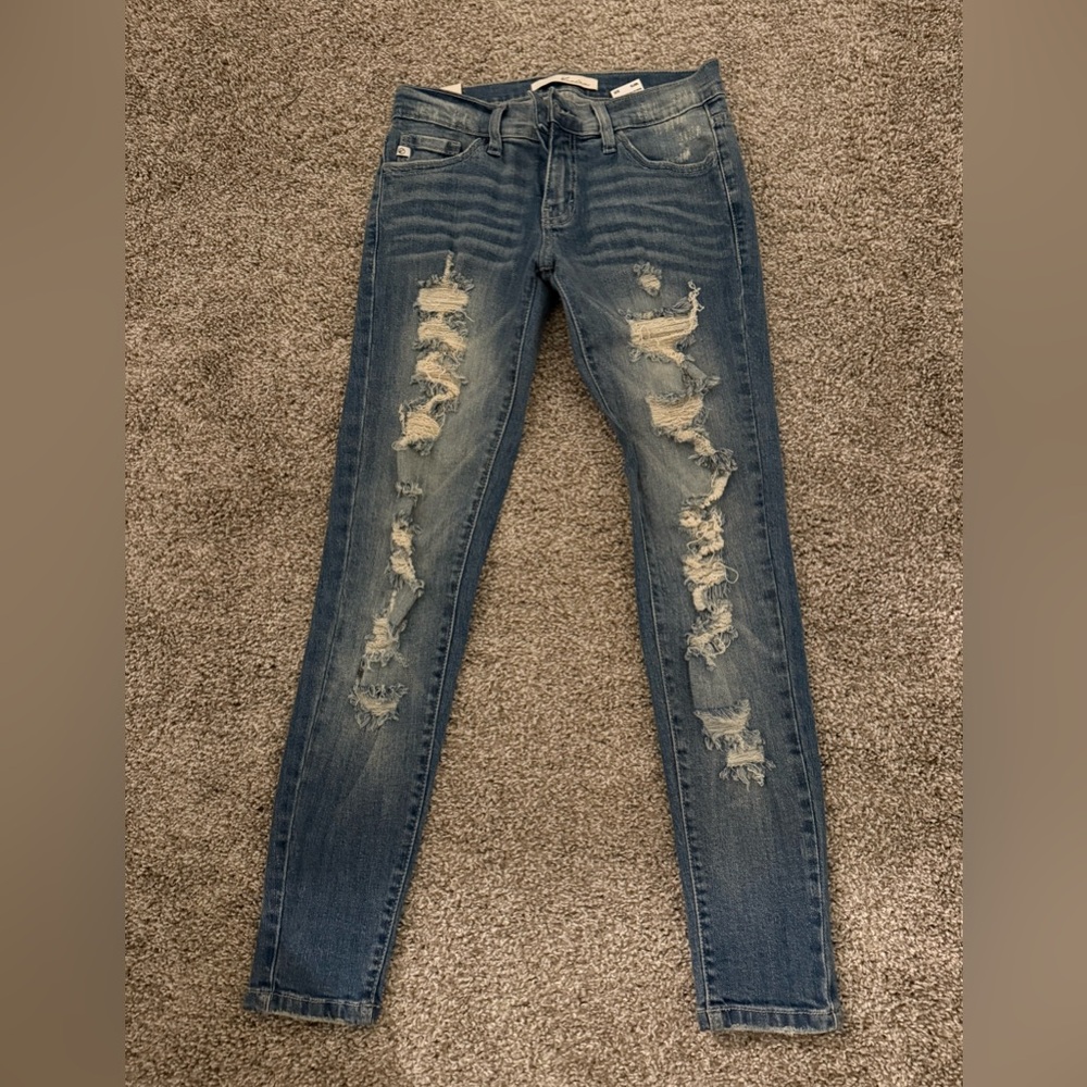 KanCan Blue Distressed Skinny Jeans